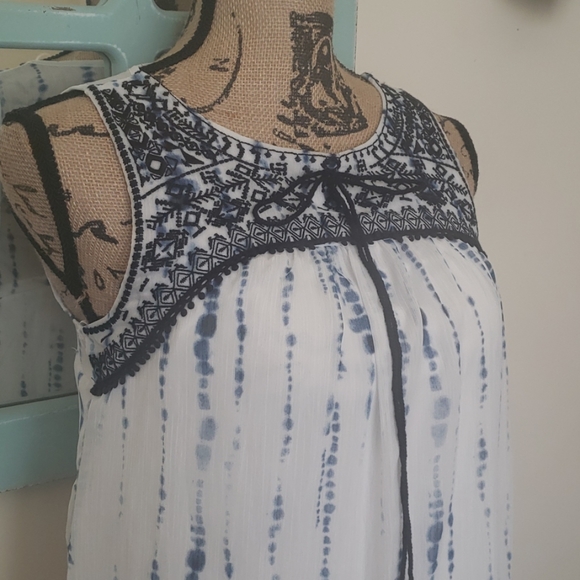 Knox Rose Dresses & Skirts - Knox Rose Blue and White Tie Dye Boho Dress